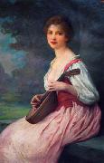 Charles-Amable Lenoir The Mandolin oil painting artist